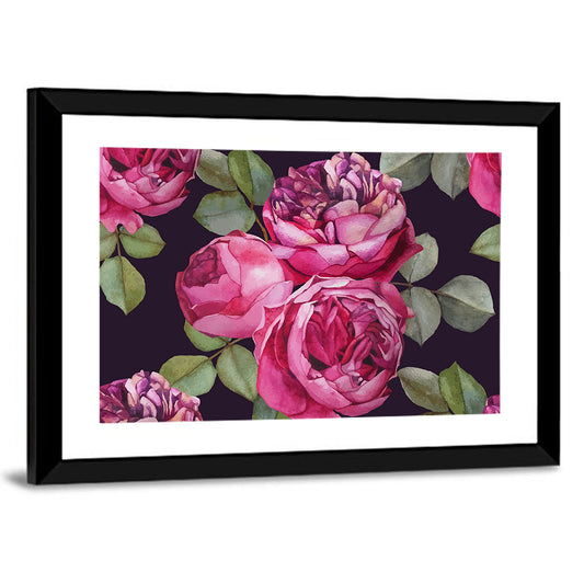Pink Watercolor Roses Wall Art