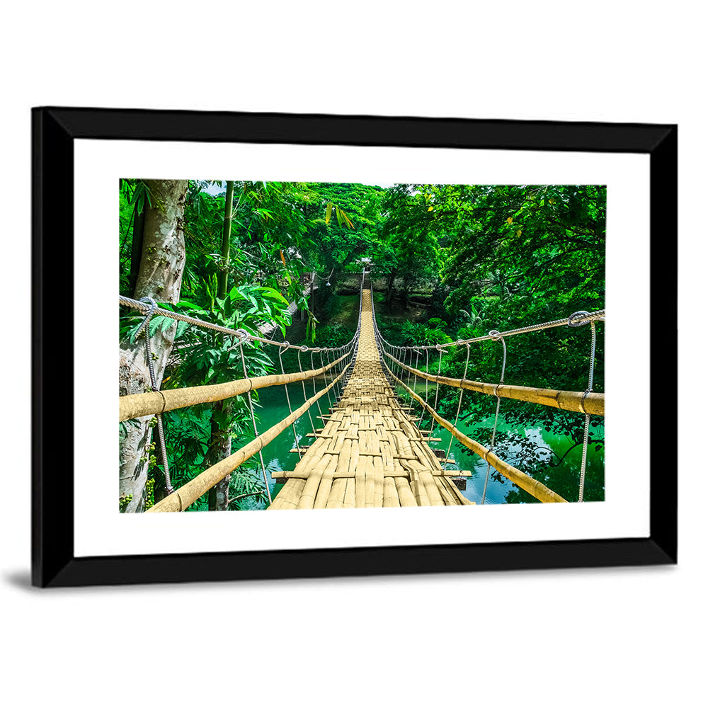 Bamboo Pedestrian Hanging Bridge Wall Art