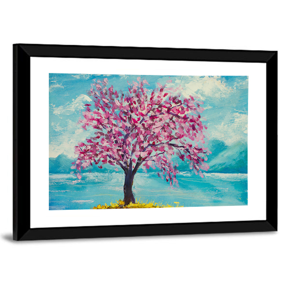 Sakura Island with Pink Blossoms Wall Art