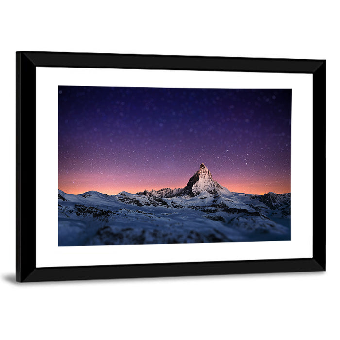 Matterhorn Nightscape Wall Art as a framed print