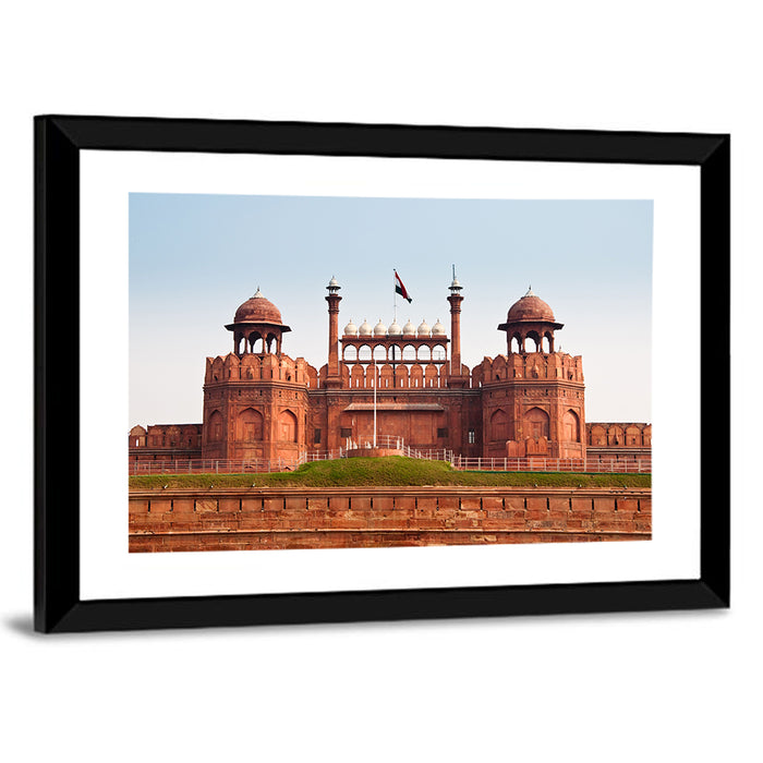 Red Fort Facade in Old Delhi Wall Art as a framed print