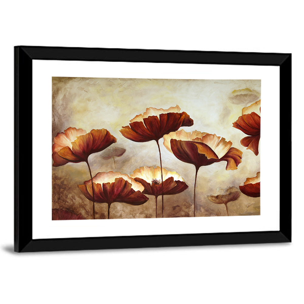 Layered Poppies Painting Wall Art