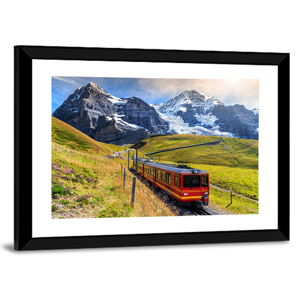 Grindelwald Red Mountain Train Wall Art