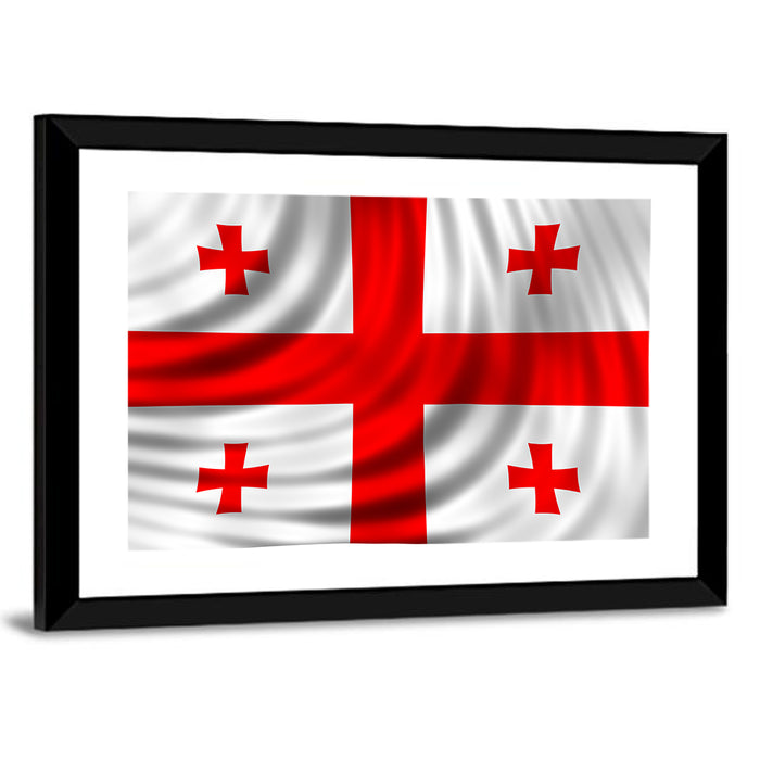 Flag of Georgia Wall Art as a framed print