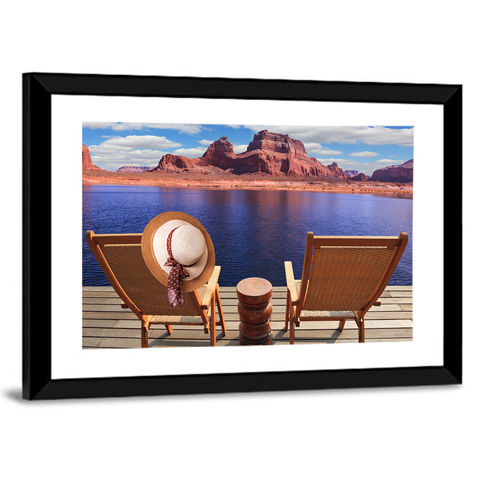 Lake Powell Dock View Wall Art as a framed print