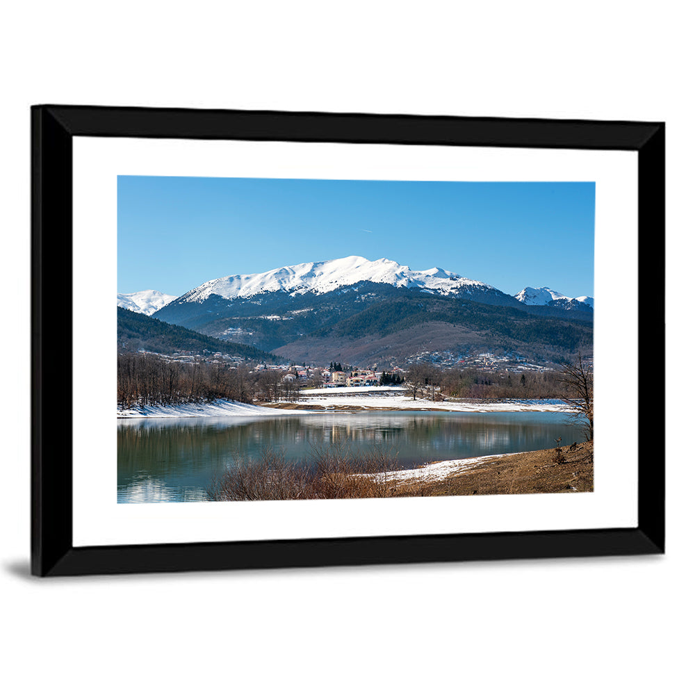 Lake Plastira Winter Landscape Wall Art
