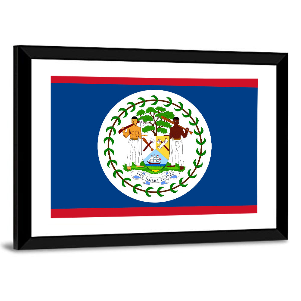 Belize National Flag Emblem Wall Art