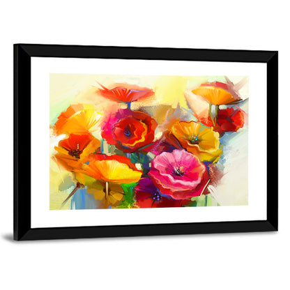 Impasto Poppy Bouquet Wall Art