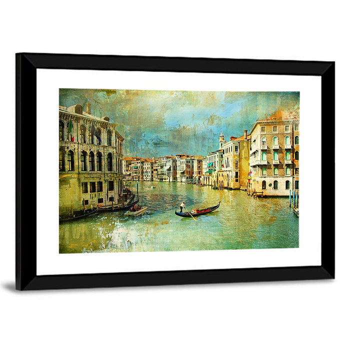 Venice Gondola on the Grand Canal Wall Art as a framed print