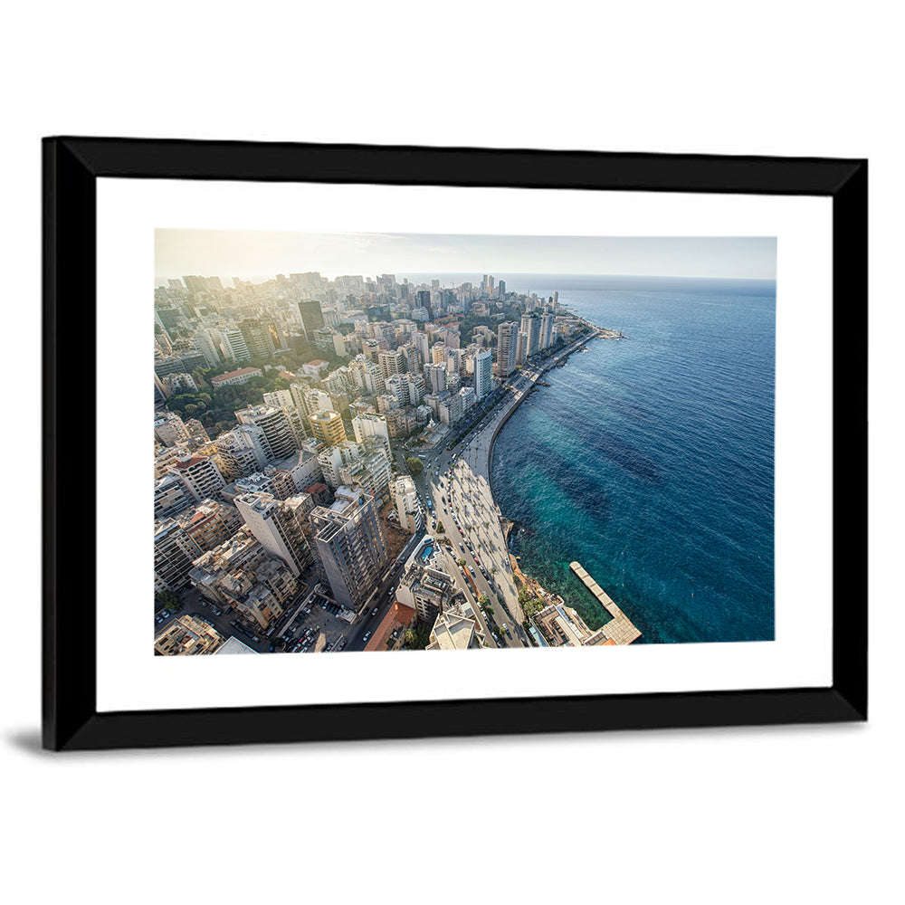 Beirut Corniche Aerial View Wall Art