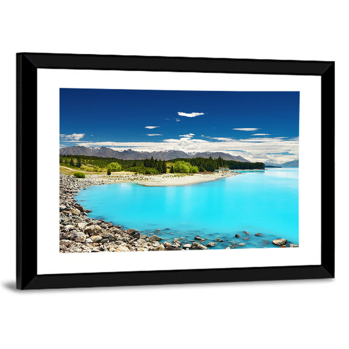 Lake Pukaki Turquoise Vista Wall Art as a framed print
