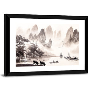 Chinese Watercolor Illustration Wall Art