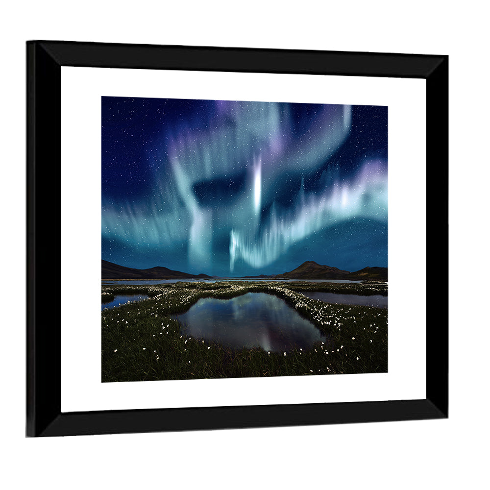 Icelandic Aurora Reflection Wall Art