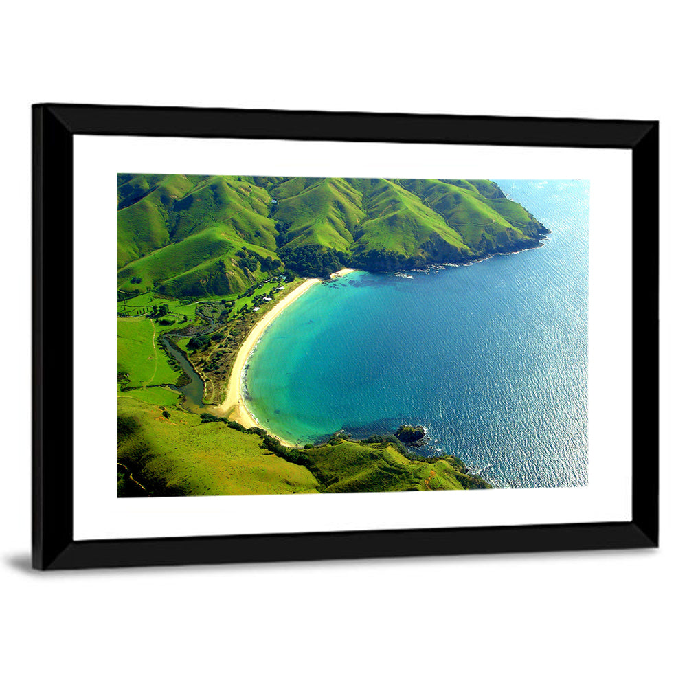 Taupo Bay Aerial View Wall Art