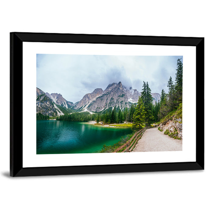 Lago Di Braies, Dolomites Wall Art as a framed print