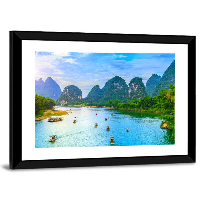 Li River at Yangshuo, Guilin Wall Art as a framed print