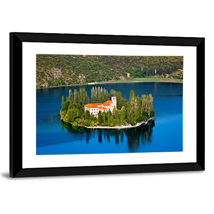 Visovac Monastery on Lake Krka Wall Art as a framed print