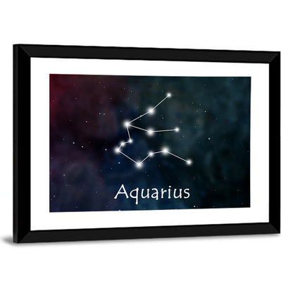 Aquarius Constellation Star Map Wall Art