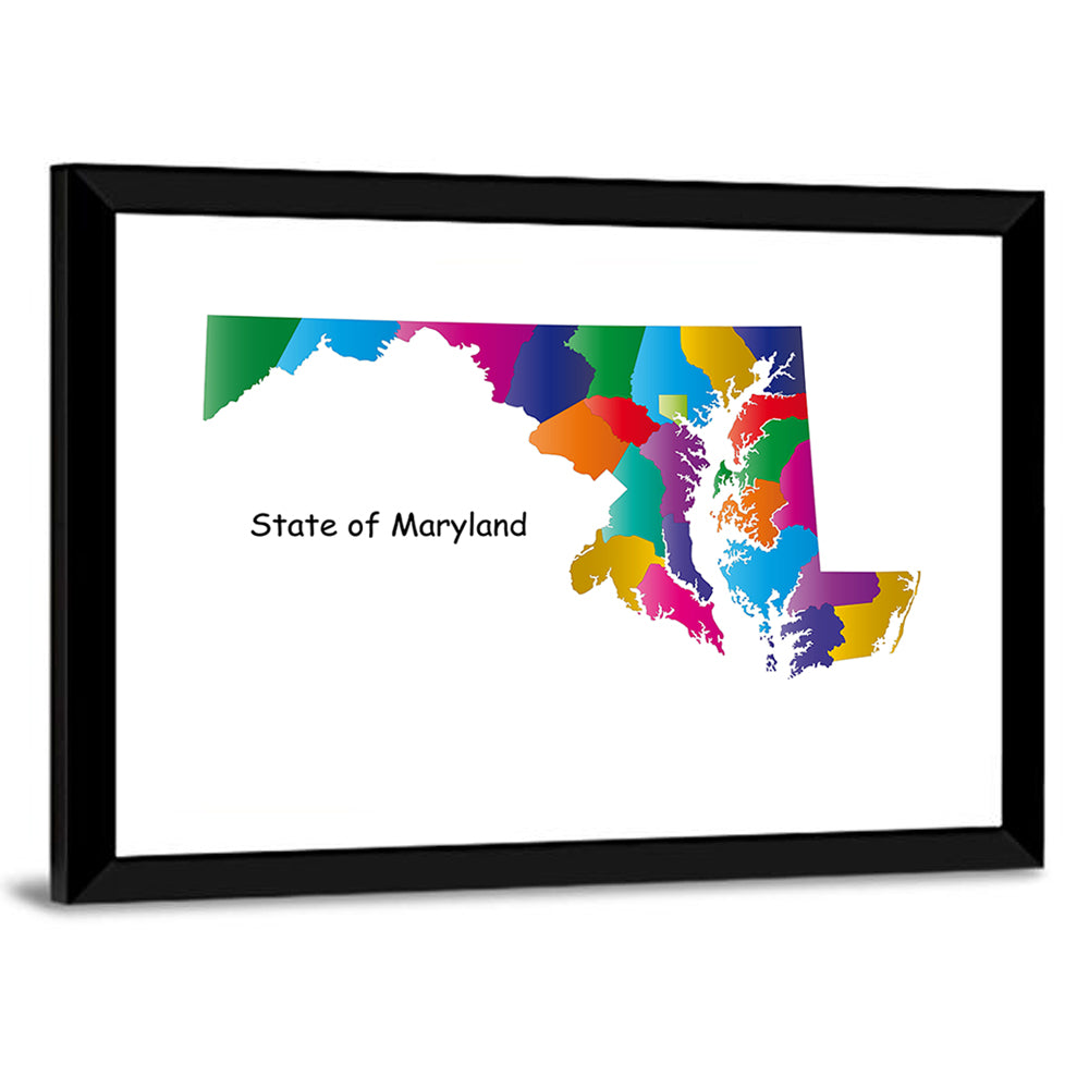 Maryland County Map Wall Art