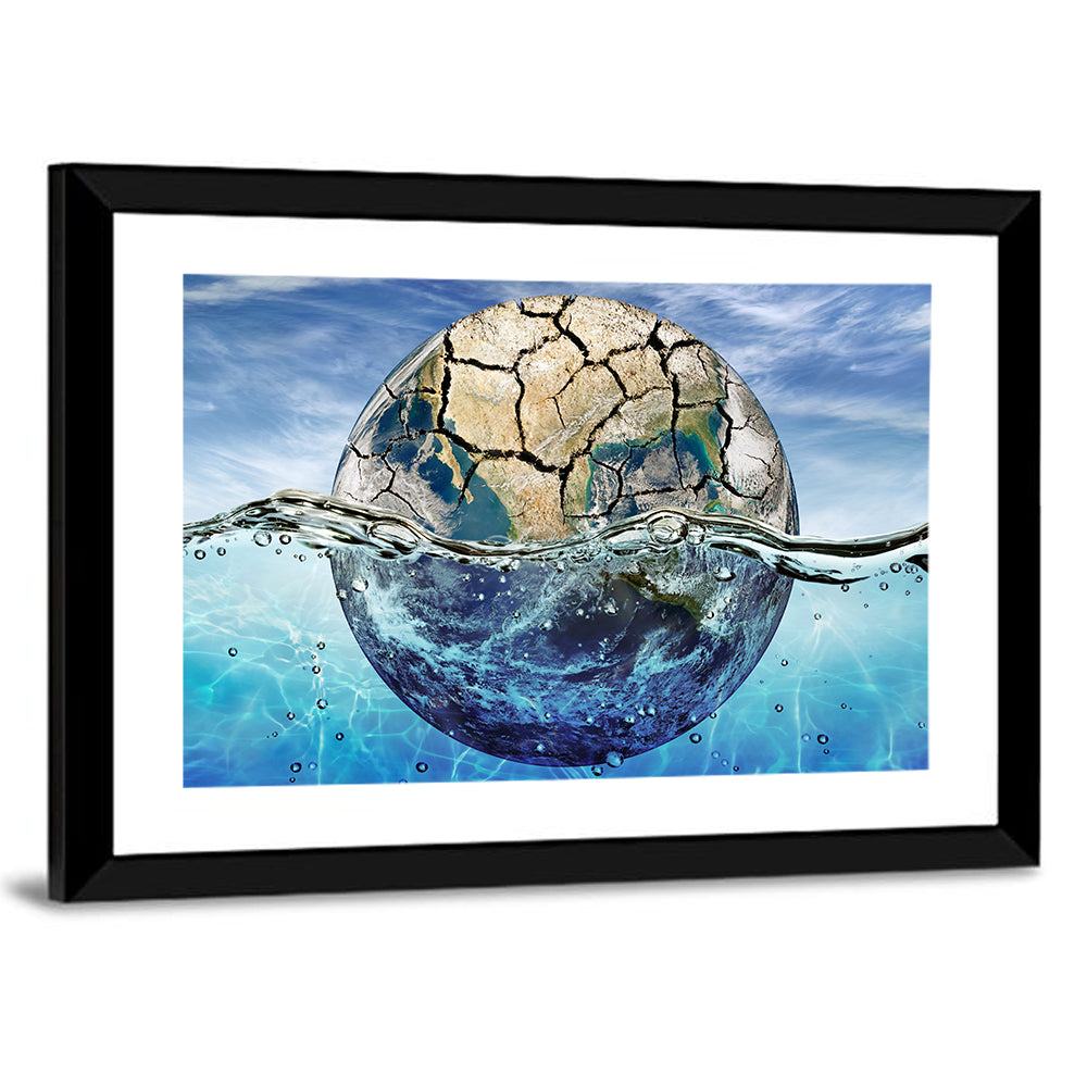 Half-submerged Planet Concept Wall Art