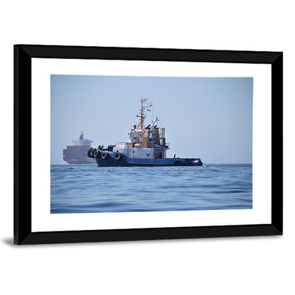 Tugboat Off Valparaiso Coast Wall Art