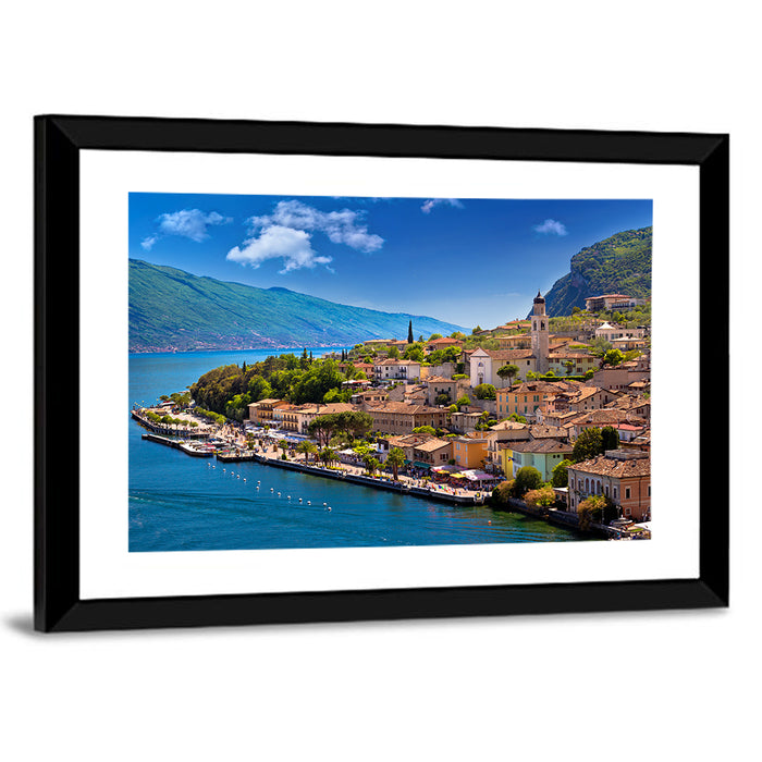 Limone Sul Garda Waterfront View Wall Art as a framed print