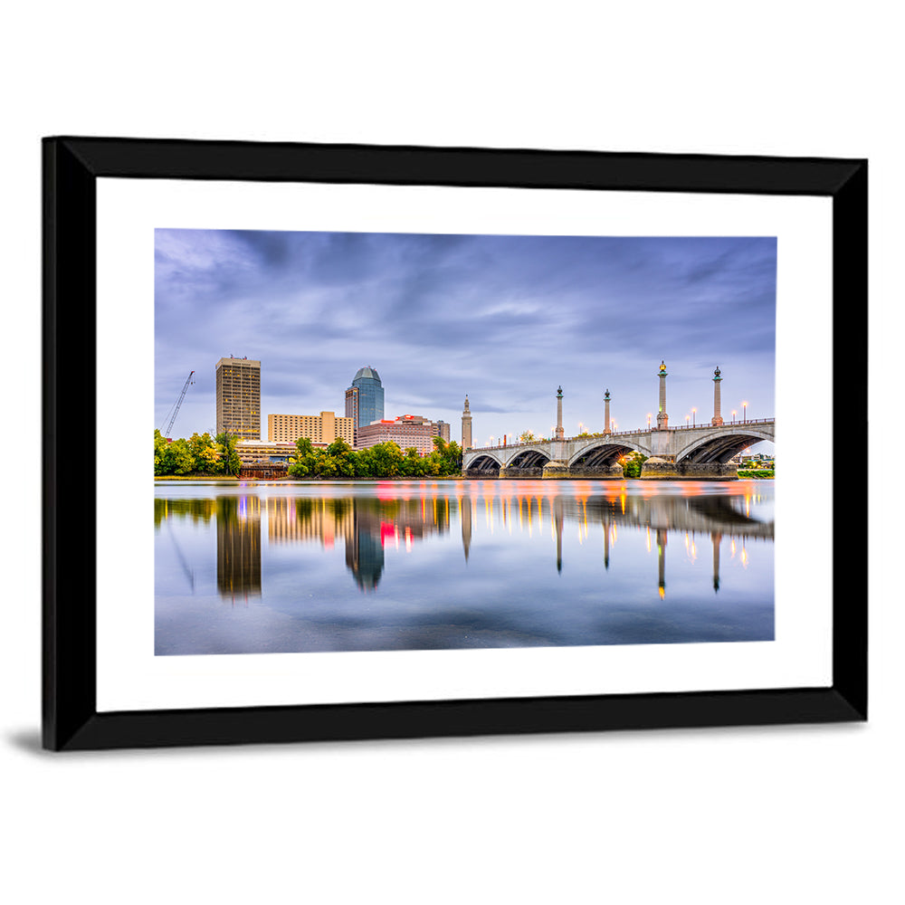 Springfield Skyline with Memorial Bridge Wall Art