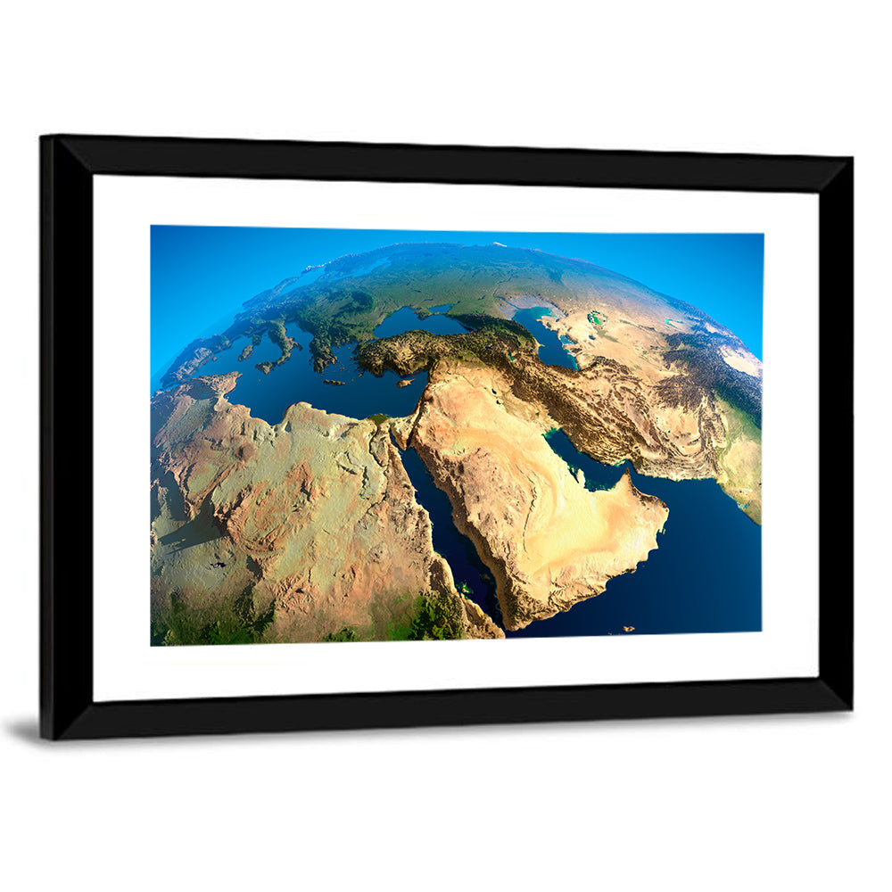 Satellite View of the Middle East Wall Art