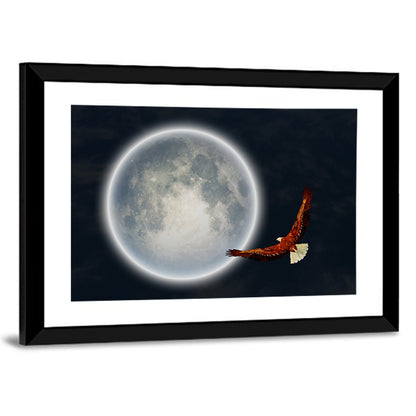 Bald Eagle Moonlight Flight Wall Art