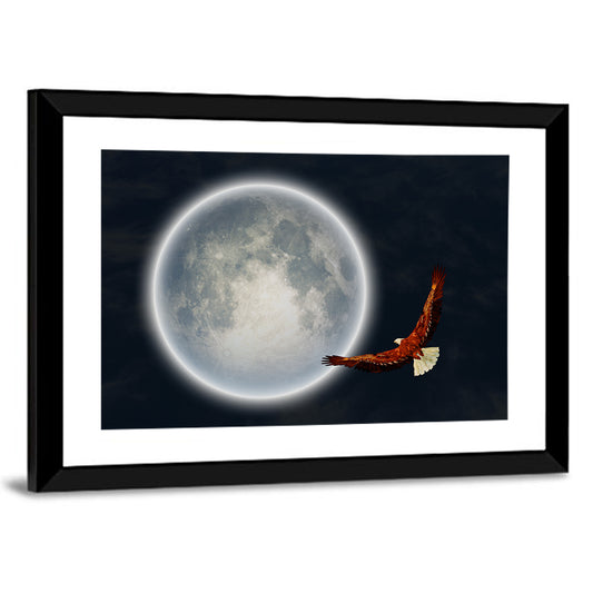 Bald Eagle Moonlight Flight Wall Art