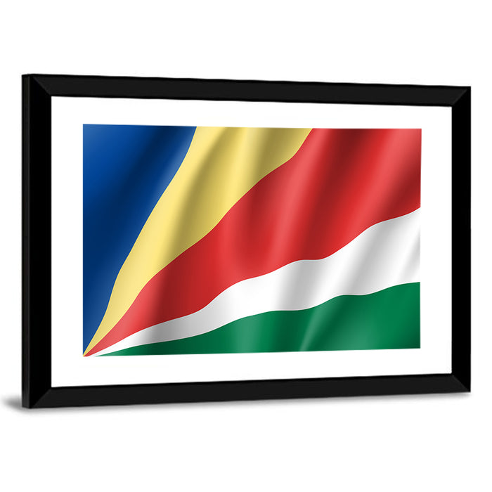 Seychelles Flag Wall Art as a framed print