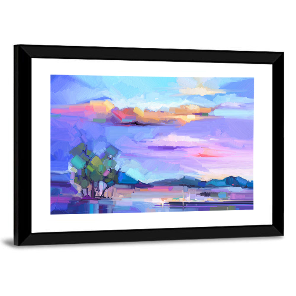 Dusk Lake Reflection Wall Art