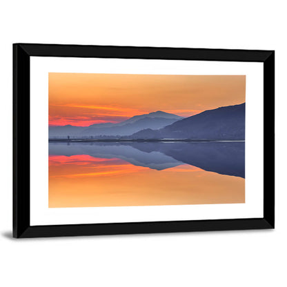Swat River Sunset Reflection Wall Art
