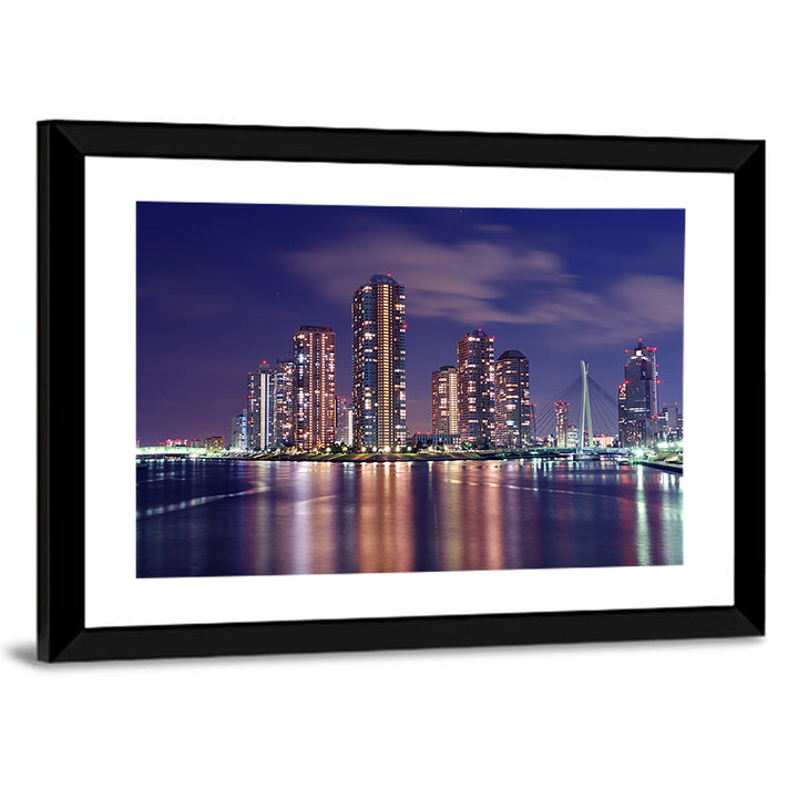 Tokyo Night Skyline Wall Art
