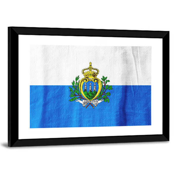San Marino National Flag Wall Art as a framed print