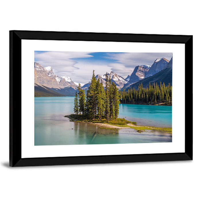 Spirit Island at Maligne Lake Wall Art as a framed print