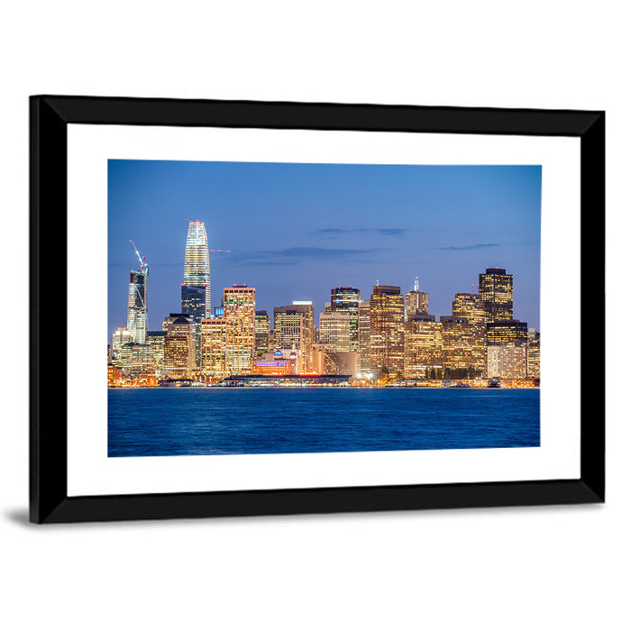 San Francisco Skyline at Twilight Wall Art as a framed print