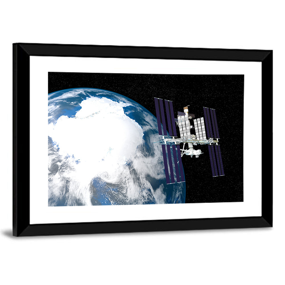 Iss Over Antarctica Wall Art