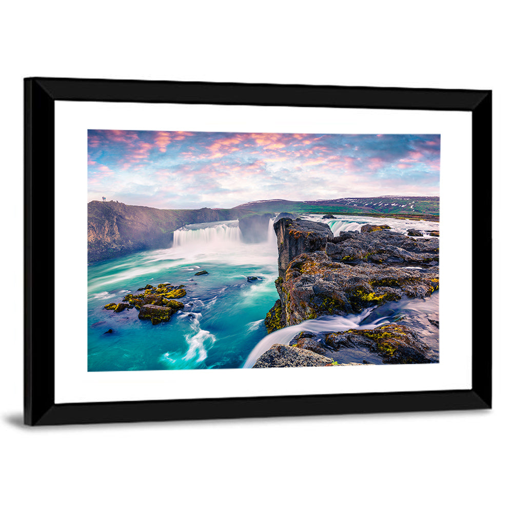Goðafoss Waterfall at Dusk Wall Art