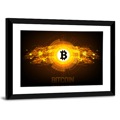 Futuristic Bitcoin Circuit Wall Art