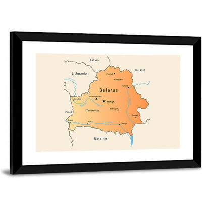Belarus Cartographic Map Wall Art