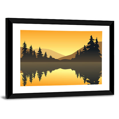 Evergreen Lake at Sunset Wall Art