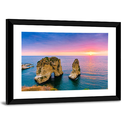 Raouché Rocks at Dusk, Beirut Wall Art
