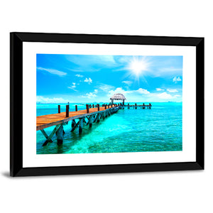 Jetty Near Cancun In Mexico Wall Art