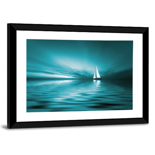 Sunset Sailboat Silhouette Wall Art