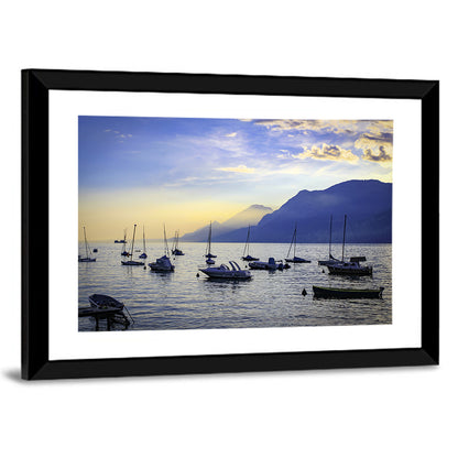 Lake Garda Harbor Sunset Wall Art