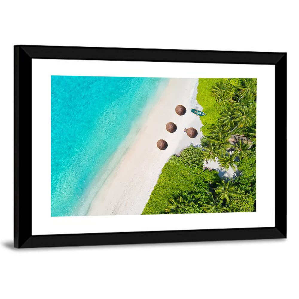 Maldives Aerial Beach View Wall Art