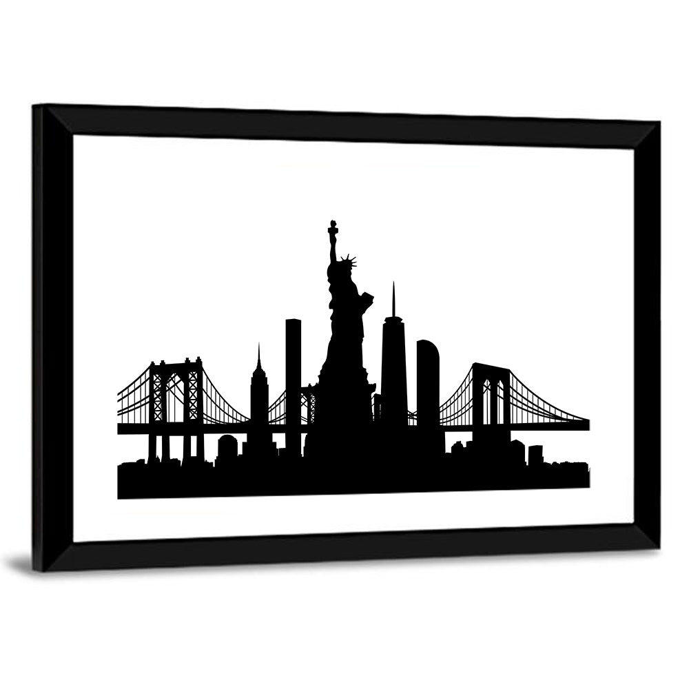 New York City Skyline Silhouette Wall Art