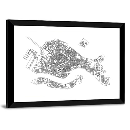 Venice City Map Wall Art