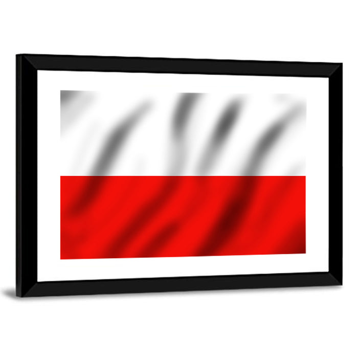 Waving Flag of Poland Wall Art as a framed print